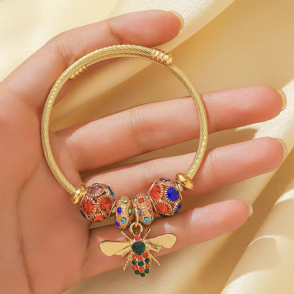 Women's Stainless Steel Pan Family Bracelet – Stylish Multi-Element Accessory for Daily Wear & Gifts
