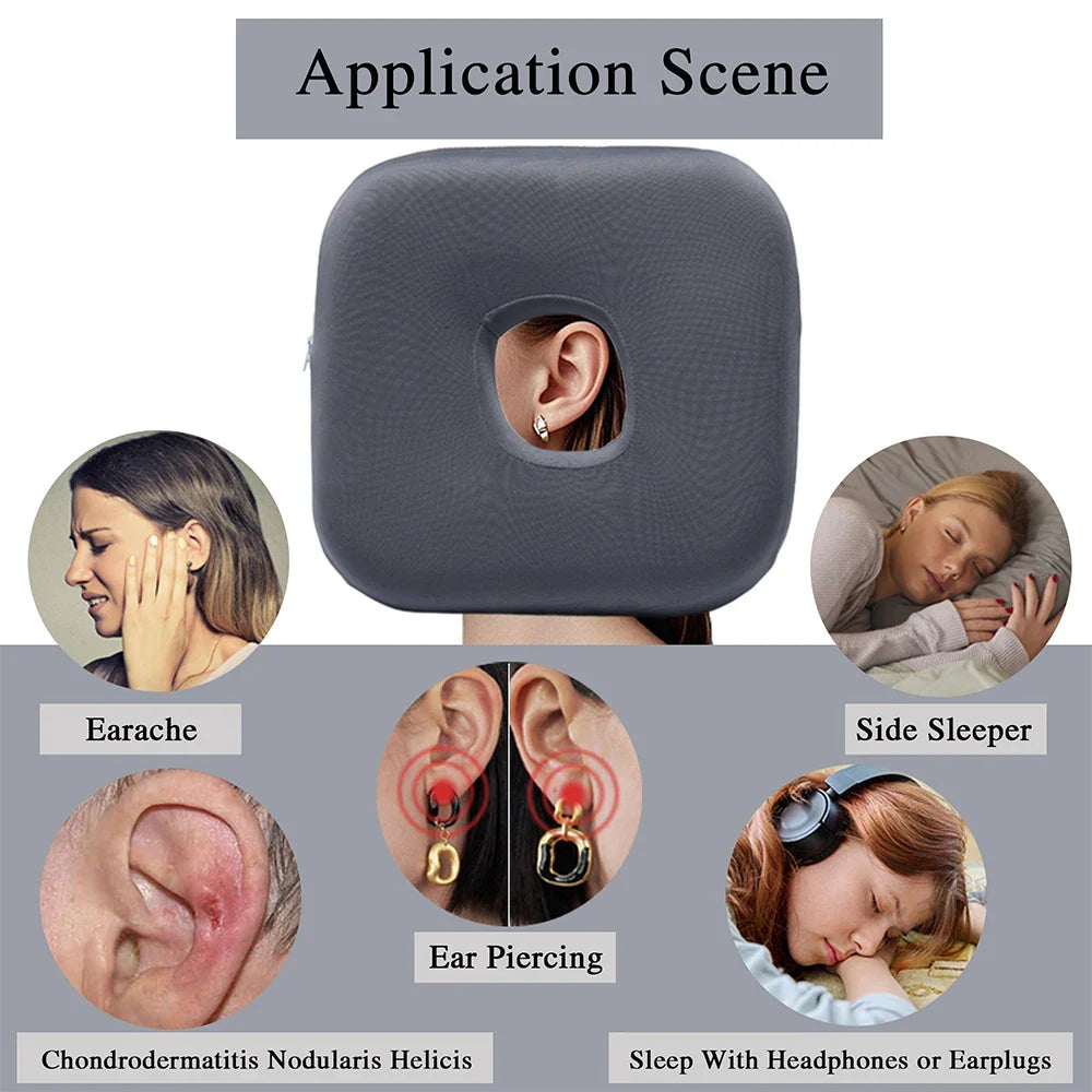 Ear Piercing Pillow for Side Sleepers | CNH Relief, Ear Pain & Inflammation with Ear Hole & Guard Pillow