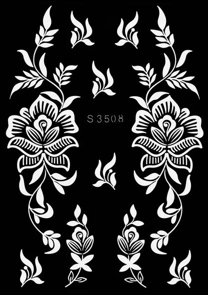 Reusable Henna Stencil Templates for Hand & Body – Floral Tattoo Stencils for Women, Weddings & Festivals Body Art Makeup Tools