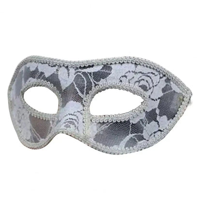 Lace Ribbon Masquerade Eye Mask - Handmade Venetian Cosplay Costume for Women & Men