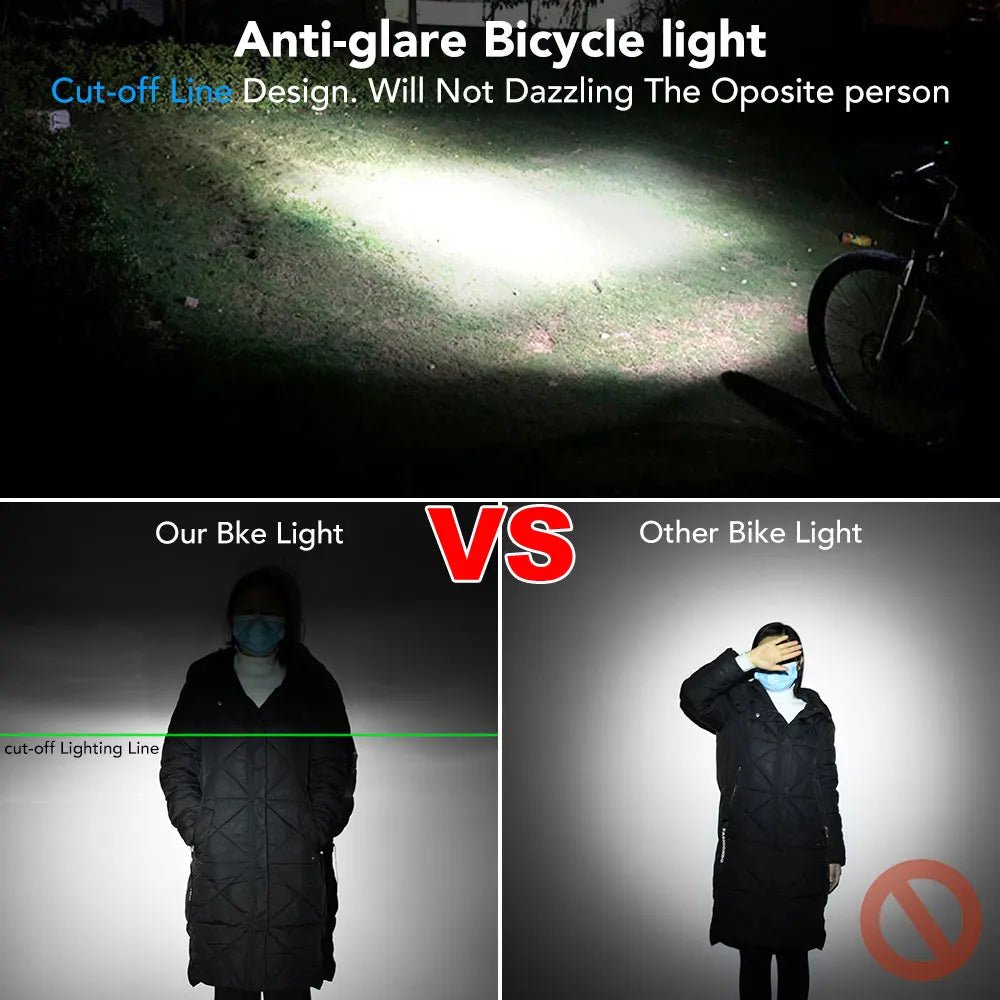 NEWBOLER 10000mAh Bicycle Light – 6000Lumen Waterproof USB Charging Front Bike Lamp for MTB and Road Cycling