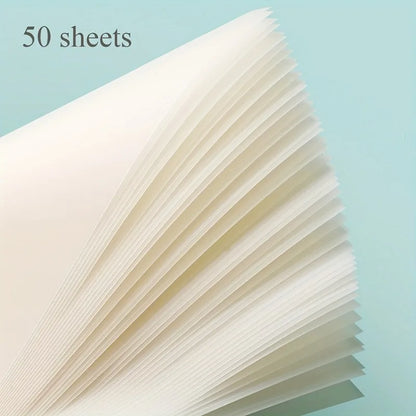 50 Sheets Transparent Waterproof Sticky Notes – Self-Adhesive Memo Pads for School & Office Use, Clear Stationery Notepad Supplies