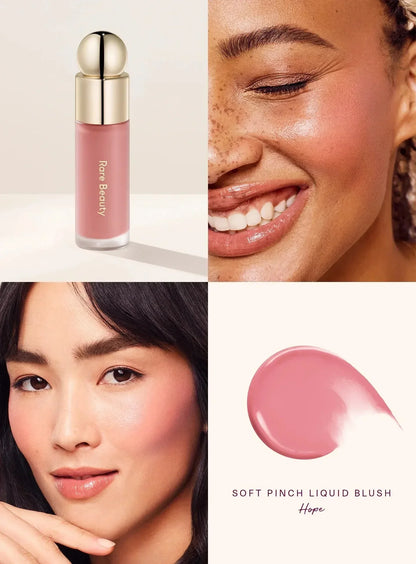 Rare Beauty Soft Pinch Liquid Blush – Long-Lasting Silky Smooth Buildable Flush Makeup, Seamless Matte Dewy Finish Cheek Color