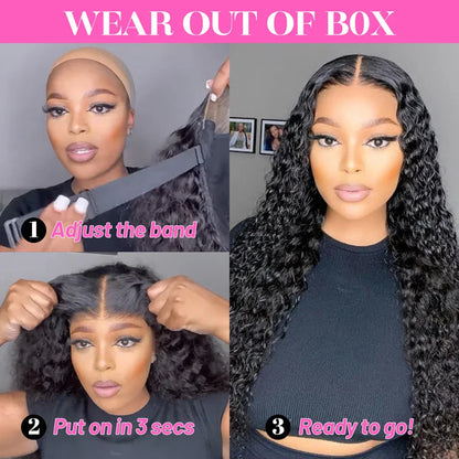 10A Human Hair Glueless Wig – Ready-to-Wear 6x4 HD Transparent Lace, Pre-Cut Bleached Knots, Kinky Curly Style
