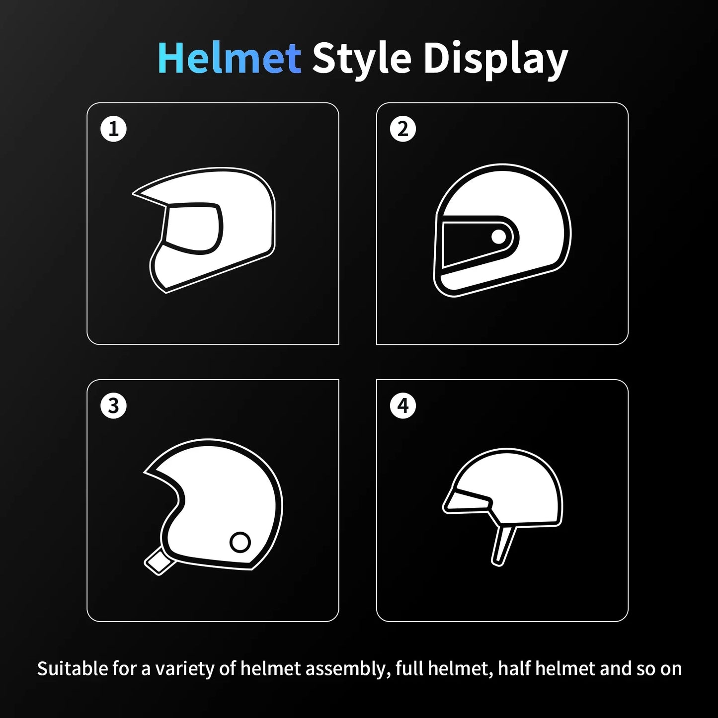 Fodsports FX-S Bluetooth Motorcycle Intercom — Wireless Helmet Headset with 1000M Range, BT5.4