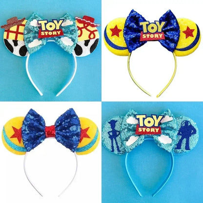 Toy Story Character Headbands - Sequin Bow, Woody, Buzz Lightyear & Alien Hair Accessories for Girls