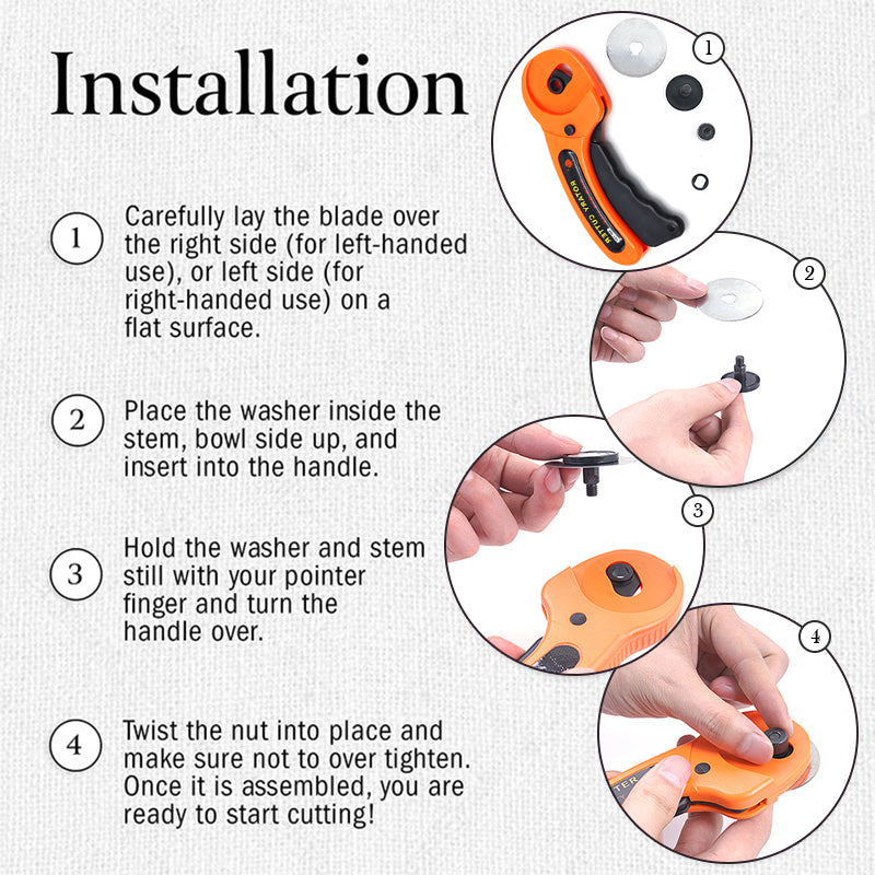 45mm Rotary Cutter Set – Ergonomic Leather & Fabric Cutting Tool for DIY Sewing, Quilting & Craft Projects