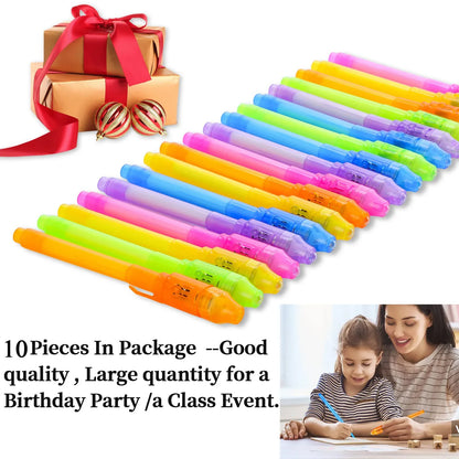 10pcs Invisible Ink Magic Pens – UV Light Disappearing Ink for Kids, Party Favors, Classroom Prizes & Secret Messages