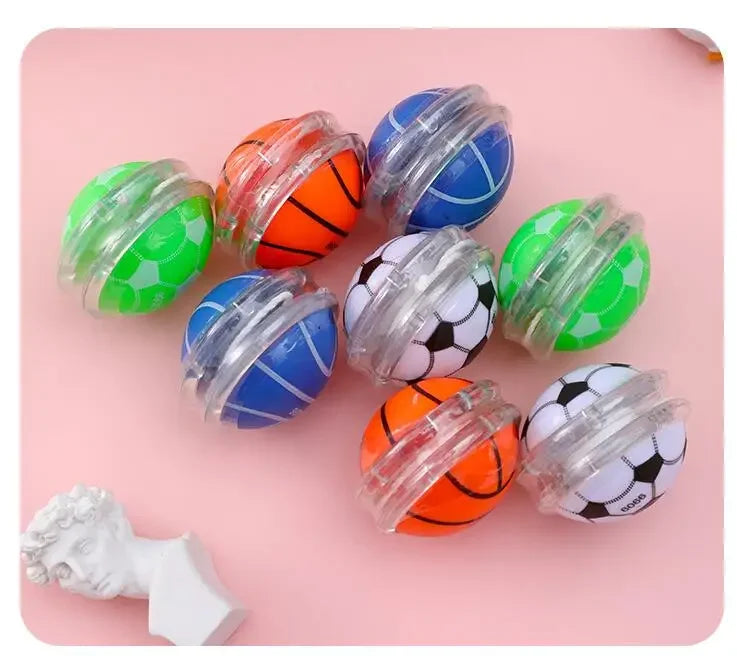 10pcs Classic Yoyo Toys – Football & Basketball Patterned Favors for Kids Birthday, Pinata, & Kindergarten Rewards