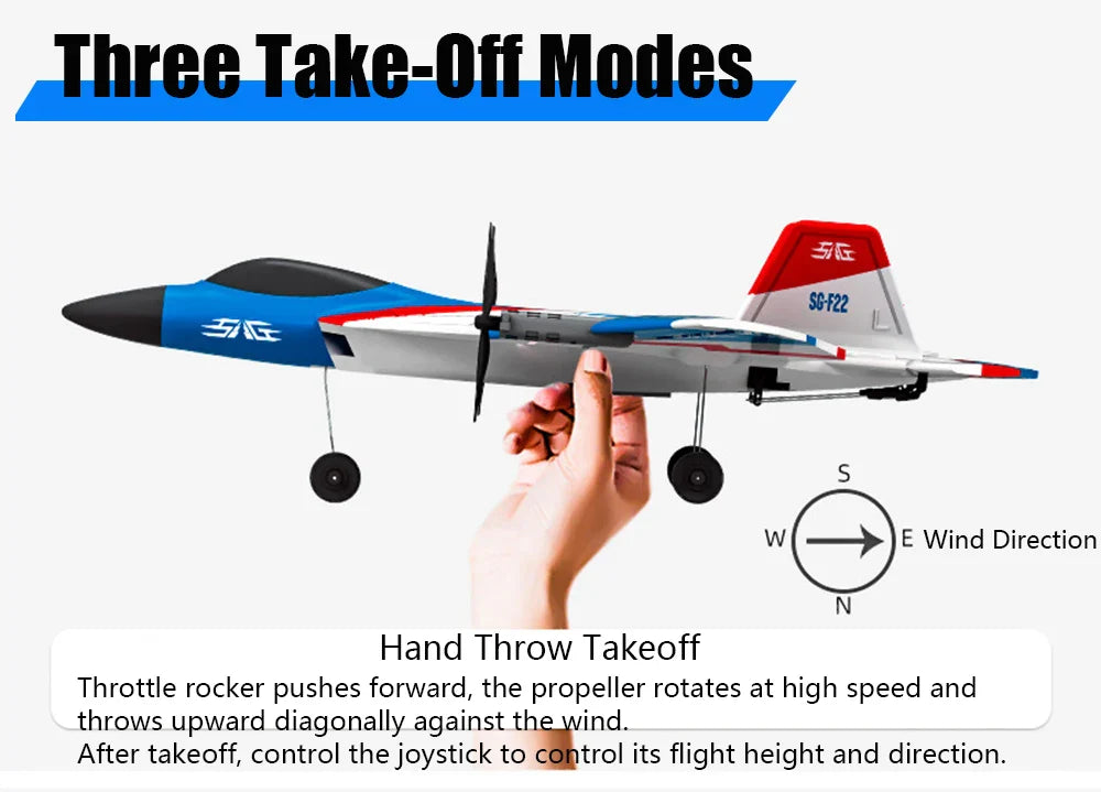 RC F22 Stunt Plane — 2.4G Remote Control 3D Glider Airplane EPP Foam Toy for Kids