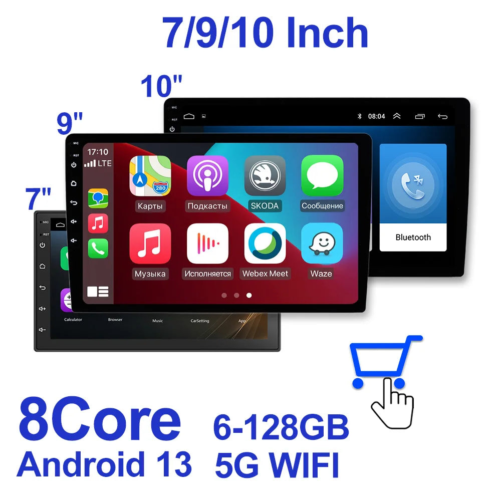 7 Inch IPS Portable Car Radio – WIFI Wireless CarPlay & Android Auto, Multimedia Video Player with Reversing Camera for Apple/Android