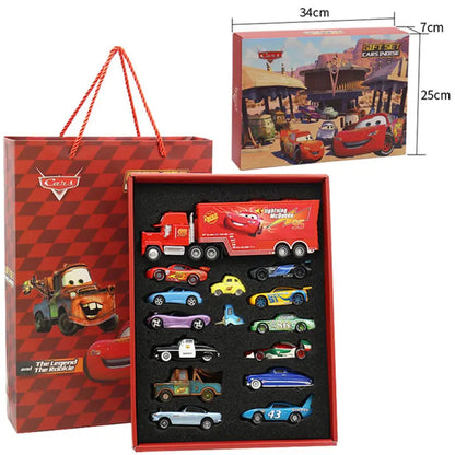 Disney Pixar Cars 3 Diecast Toy Set - Lightning McQueen, Mater, Jackson, and Uncle Truck Champion Car Models for Boys, Birthday Gift
