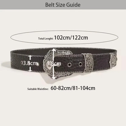 Unisex Jeans Belt — Goth Y2K Designer Punk Accessory, High-Quality Luxury Black Waistband 3.8cm for Men & Women