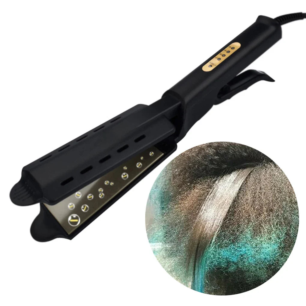 Hair Straightener with Four-gear Temperature, Ceramic Tourmaline Ionic Flat Iron for Women, Wide Panel Design