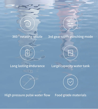 Teeth Water Flosser – Portable Electric Oral Irrigator for Home Dental Cleaning, Rechargeable & Waterproof