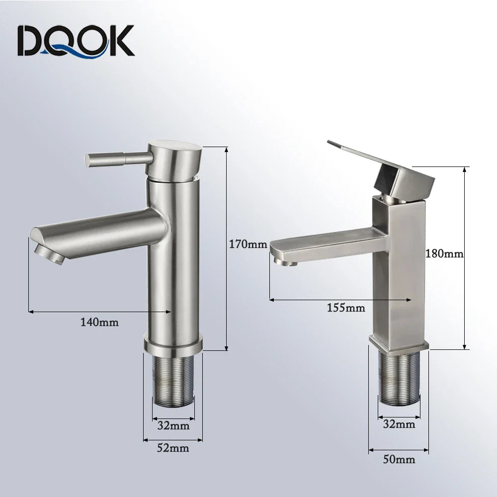 Matte Black Basin Sink Faucet - Deck Mounted Hot & Cold Water Mixer Tap for Bathroom Lavatory Sink (Hose Not Included)