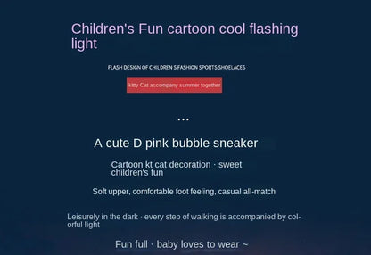 Sanrio LED Hello Kitty Shoes for Girls – Cute Cartoon Kawaii Summer Sneakers with Soft Bottom