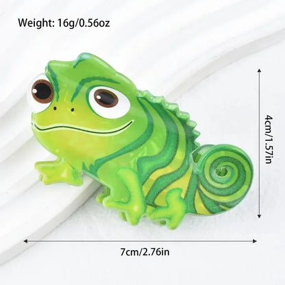 Cute Green Lizard Hair Clip - Non-Slip Cartoon Animal Ponytail Barrette for Daily Wear