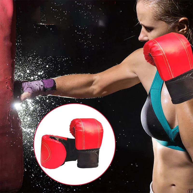 Boxing Gloves for Adults - Unisex Leather Sanda Training Gloves for Men & Women - Sports Protection Mitts