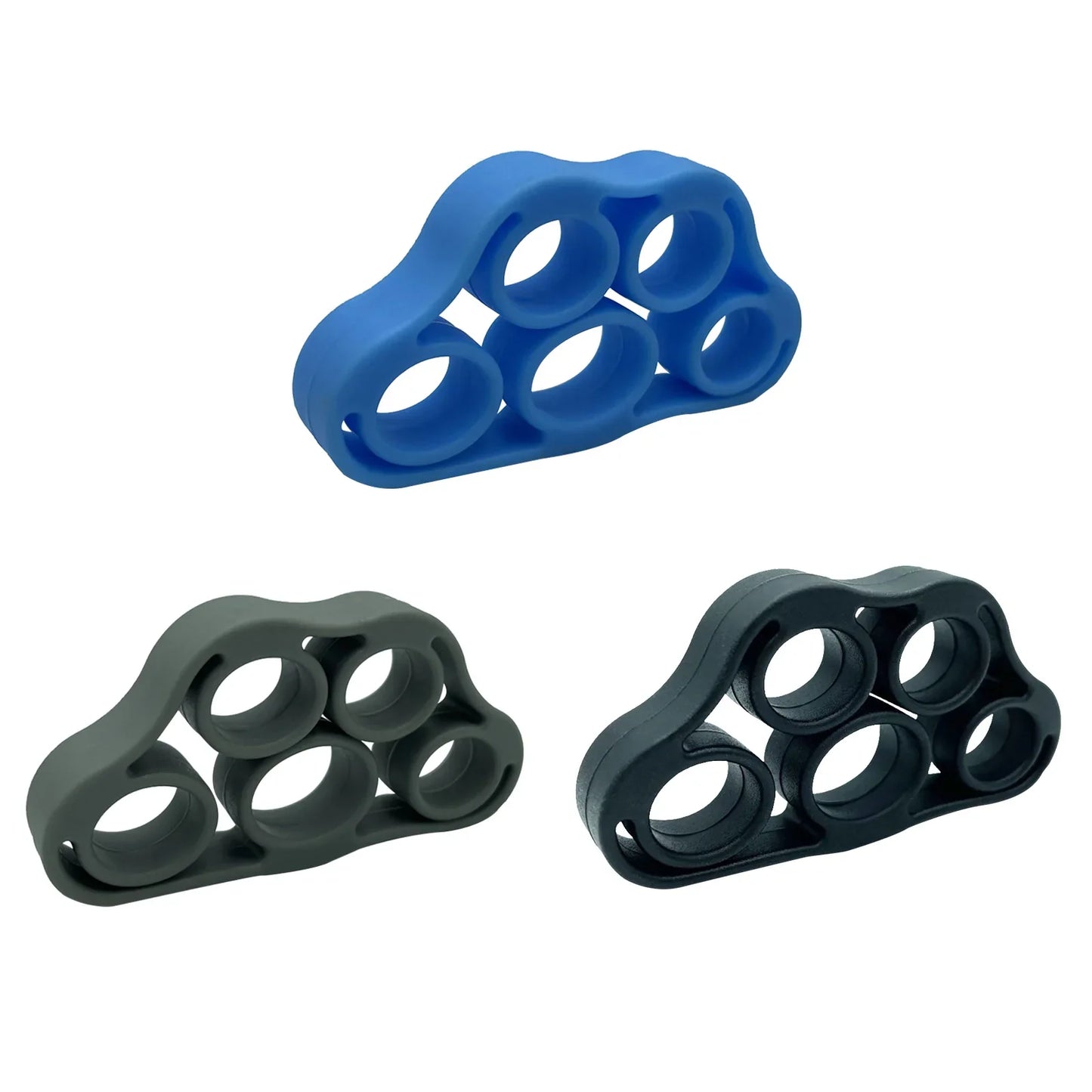 3-in-1 Silicone Finger Strengthener – Elastic Hand Grip Trainer & Guitar Finger Exerciser for Hand Therapy