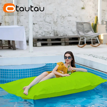 OTAUTAU Rectangular Floating Pool Bean Bag Cover – Waterproof Beach Pillow, Pouf Sofa Bed & Chaise Lounge DD034