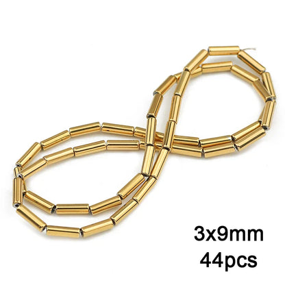 3A+ Retention Color Hematite Beads – Star & Heart Shapes, Gold-Plated Natural Stones for DIY Jewelry & Bracelets
