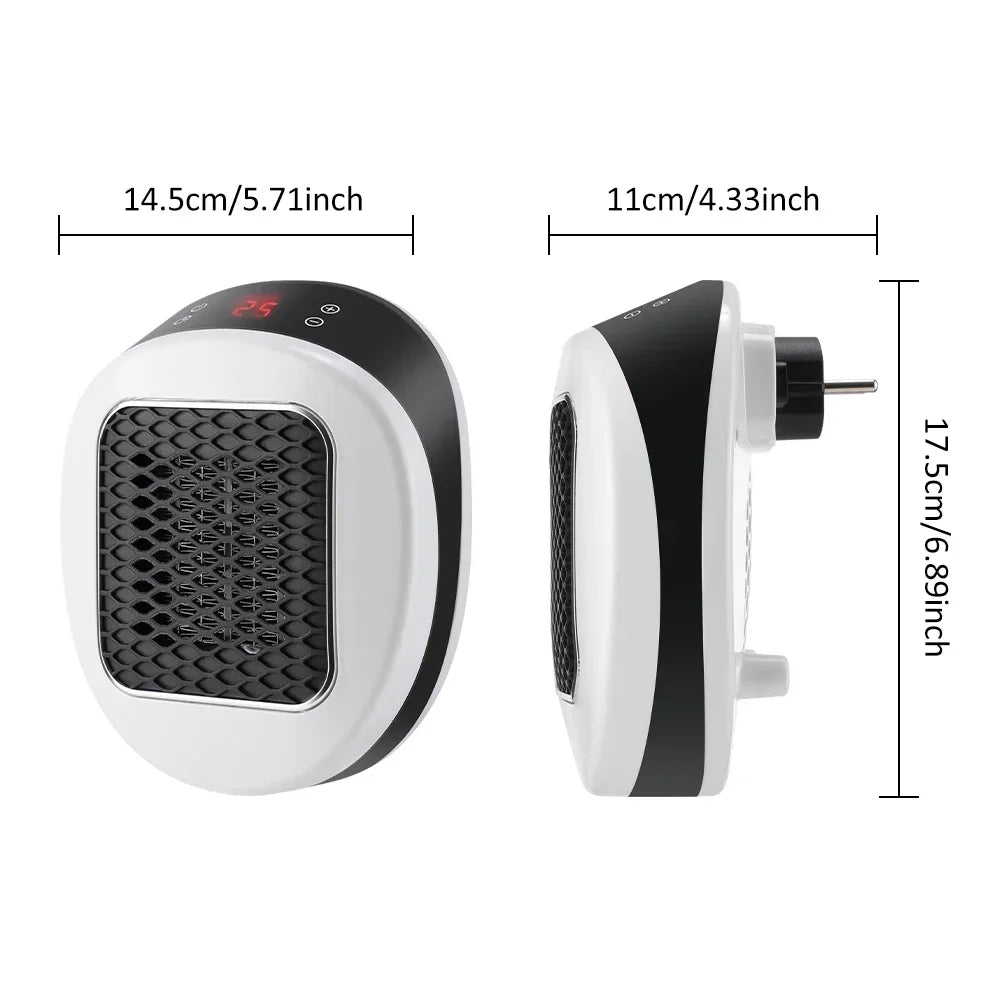 Portable PTC Electric Heater – EU/US Wall-Plug, Adjustable Temperature, Low-Noise Home & Bathroom Warmer