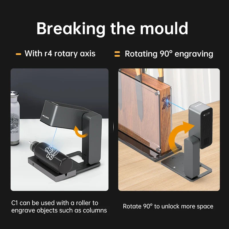 MR.CARVE C1 Portable Laser Engraver – Mobile APP Compatible for Windows & Mac, Engraves Wood, Plastic, Metal & More