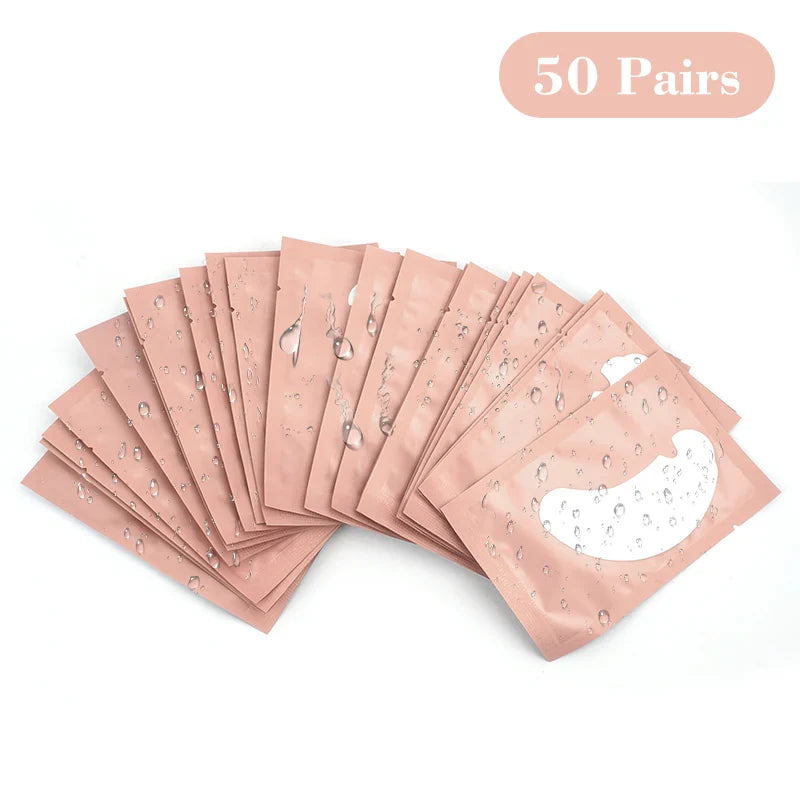 50 Pairs U-Shaped Hydrogel Eye Pads – Eyelash Extension Gel Patches for Lashes & Makeup
