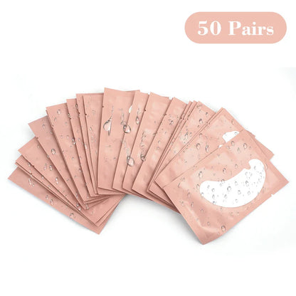 50 Pairs U-Shaped Hydrogel Eye Pads – Eyelash Extension Gel Patches for Lashes & Makeup