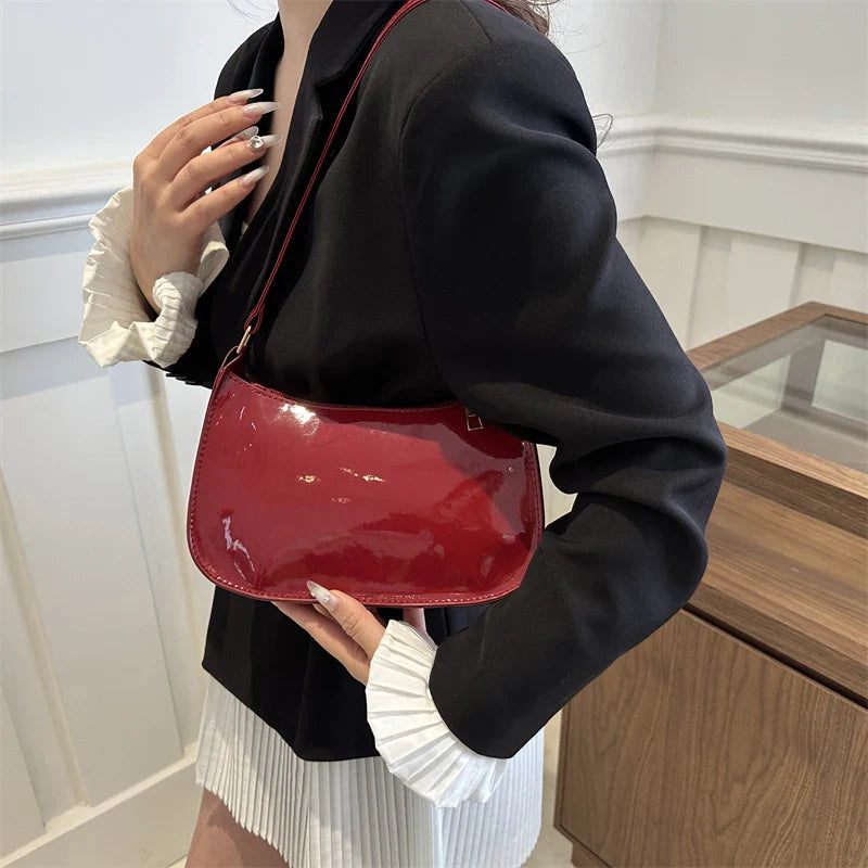 Retro Solid Color PU Leather Shoulder Bag – Fashion Women's Handbag, Casual Designer Hobo Underarm Bag