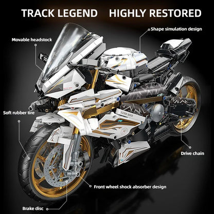TOYLINX Alloy Motorcycle Building Blocks 2045PCS | Racing Model Toy for Kids & Gift Decoration