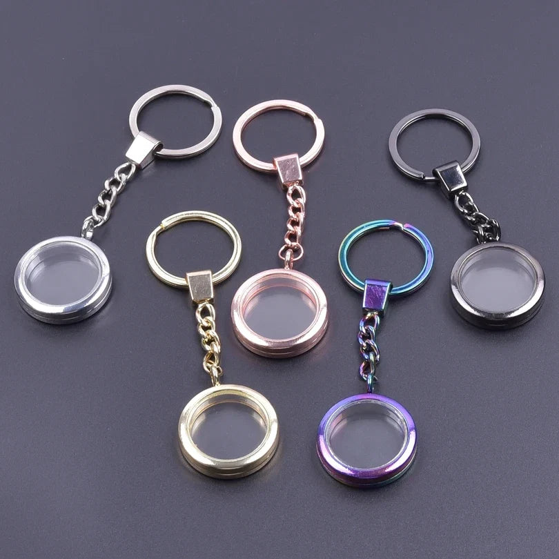 25-40mm Round Openable Reliquary Locket - Photo Memory Pendant, Cremation Ashes Keepsake, Glass Keychain & Memorial Jewelry