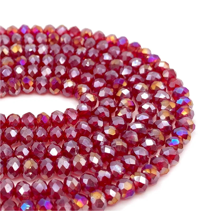 Faceted Crystal Glass Beads 2-8mm Loose Spacer Beads for DIY Jewelry Making Bracelets & Earrings