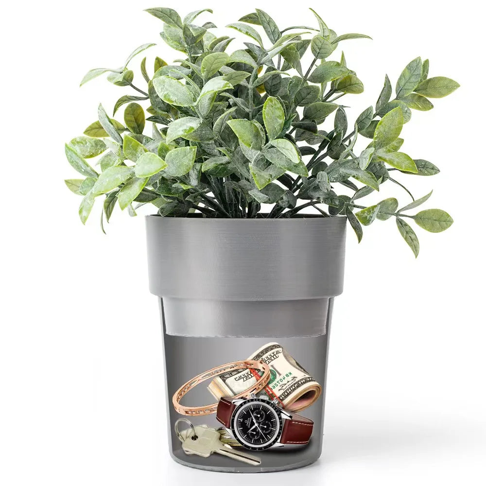 Hidden Safe Flower Pot – Plastic Money Storage Box & Separable Security Container (Stash Jar, Piggy Bank)