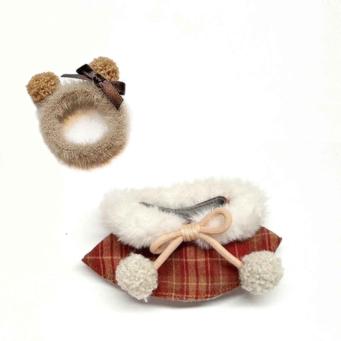 17cm Labubu Plush Doll Clothes – Macaron Outfit, Hair Accessories, DIY Clothing for V1 V2 Dolls & Kids Gift