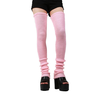 Anime Gothic Lolita Knee Socks – 90CM Cosplay Leg Warmers & Loose Knitted Socks for Women Maid Costume