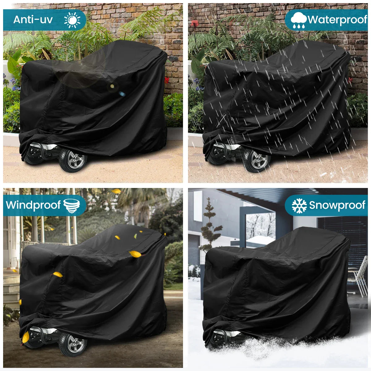 Waterproof Mobility Scooter & Wheelchair Cover – 190D Oxford Cloth Dust, Rain, Snow & Sun Protection