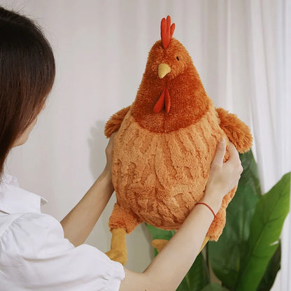 23/35cm Farm Chicken Plush Toy – Cute Big Rooster Stuffed Animal, Sofa Pillow, Home Decor & Kids Gift