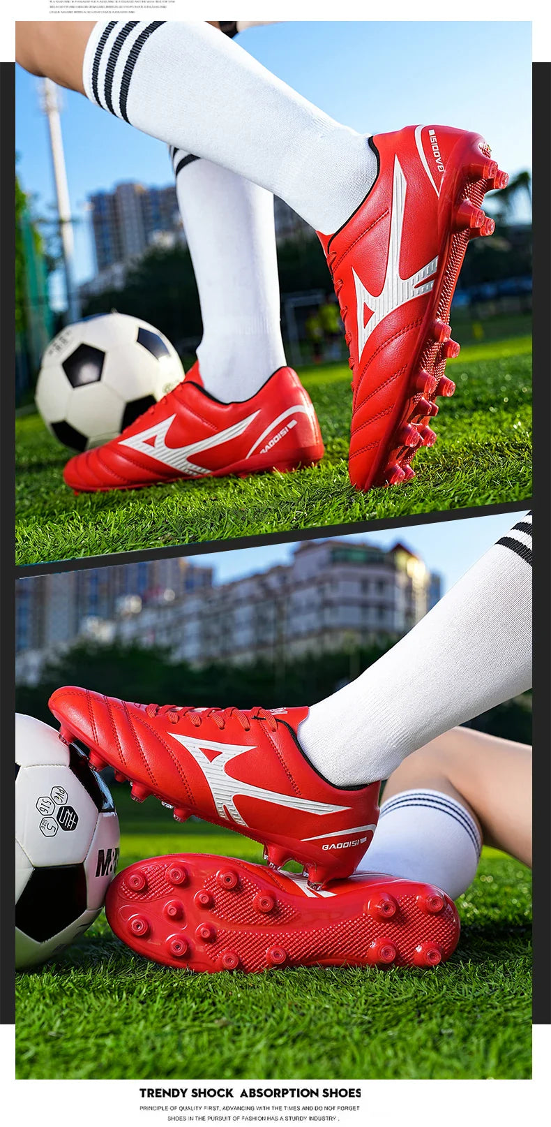 Men’s Football Soccer Cleats – Studded Indoor/Outdoor TF & FG Training Shoes