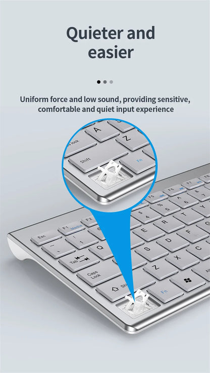 Bluetooth 5.0 & 2.4G Wireless Keyboard and Mouse Combo – Mini Multimedia Set for Laptop, PC, TV, iPad, MacBook, Android