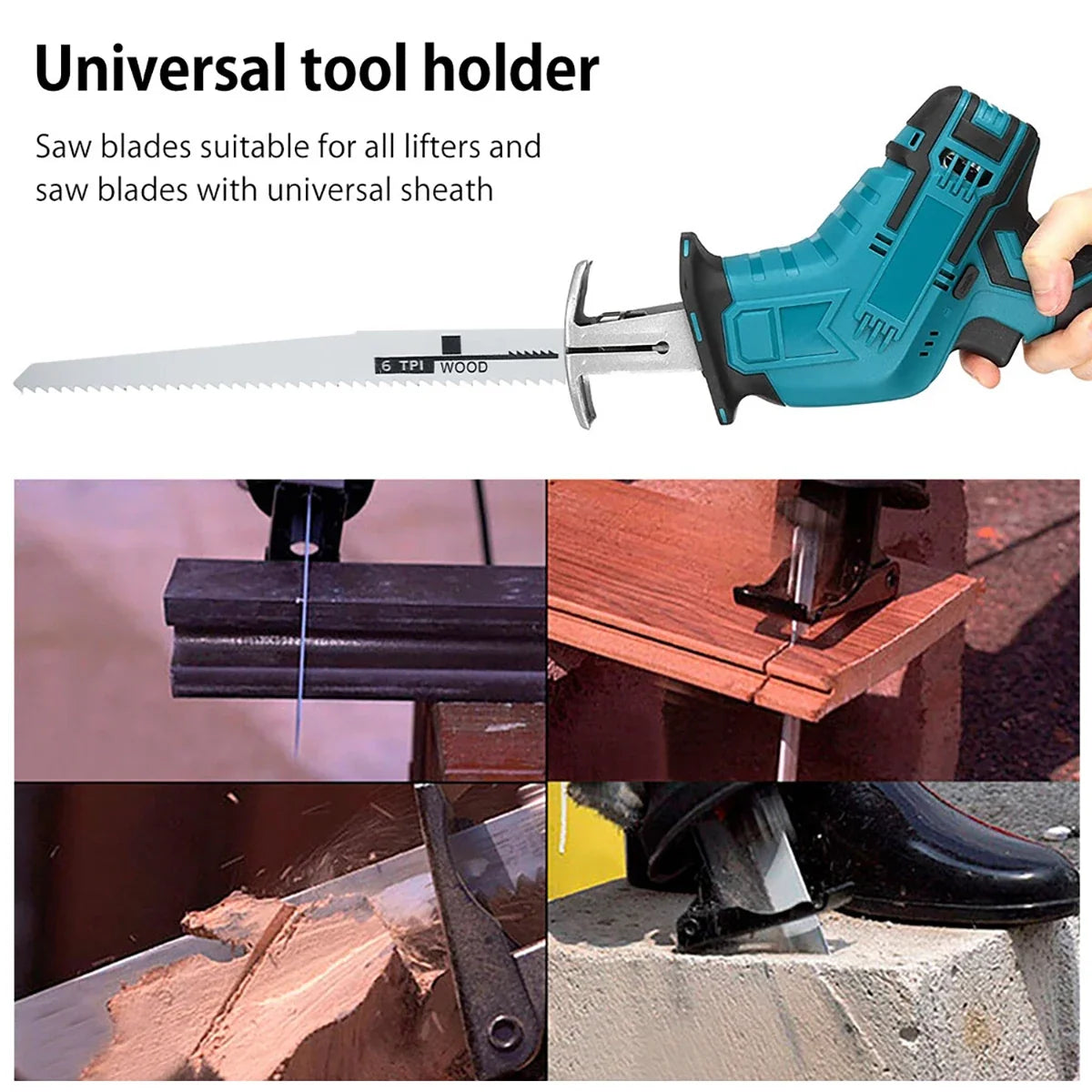 10PCS Reciprocating Saw Blades - Multi Material Cutting Set for Wood Metal Plastic Pipe and Power Tools