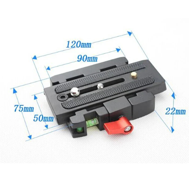 Quick Release Plate Adapter for Manfrotto 501/503/701HDV – Aluminium Tripod Clamp Replacement Kit 577/519/561/Q5 Compatible