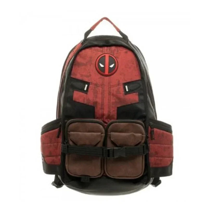 Marvel Avengers Deadpool & Captain America Backpack – Anime Cartoon High-Capacity Travel and Outdoor Leisure Bag