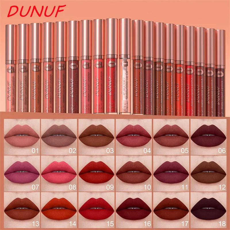 Matte Velvet Dark Red Brown Lip Gloss – Long-Lasting Waterproof Liquid Lipstick with Natural Moisturizer & Transparent Lip Oil