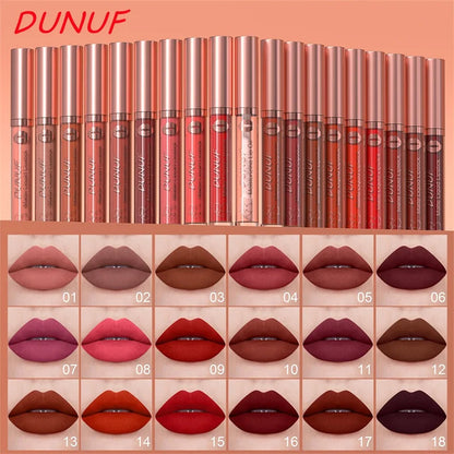 Matte Velvet Dark Red Brown Lip Gloss – Long-Lasting Waterproof Liquid Lipstick with Natural Moisturizer & Transparent Lip Oil