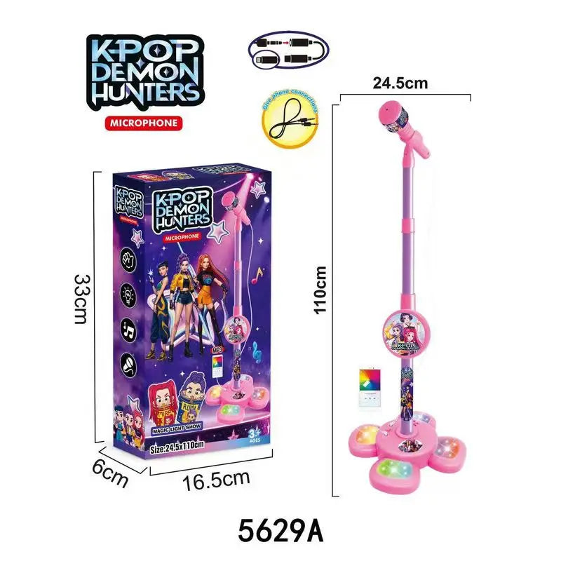 Kpop Demon Music Light-Up Microphone Toy – Play Songs for Kids Halloween & Christmas Gift