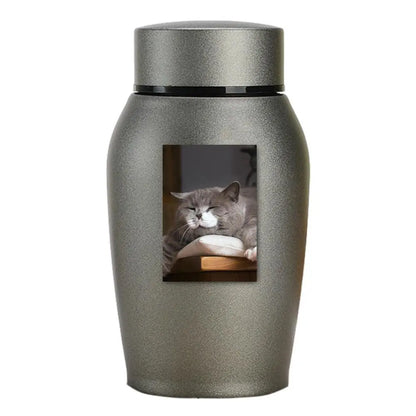 Multi-Colored Stainless Steel Pet Urn – Dog, Cat, Bird, Mouse Cremation Ashes Jar, Sealed Memorial Souvenir