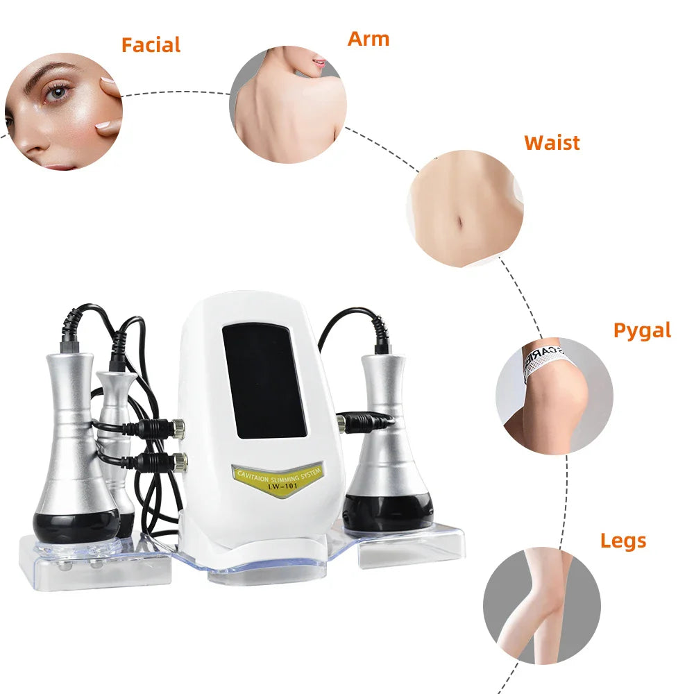 3-in-1 Beauty Body Slimming Massager – Cavitation Machine for Face & Body Tightening, Lifting, and Skincare