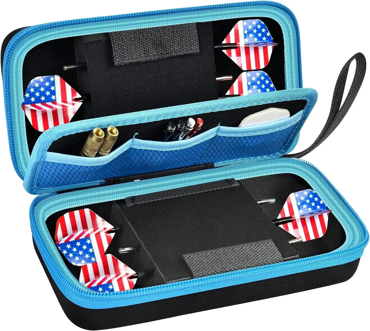 Dart Case Holder Bag – Storage Organizer for 6 Steel & Soft Tip Darts with Shafts and Flights